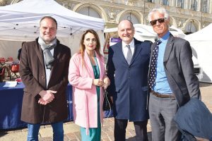 Stefano Geuna (Rettore Università di Torino), Camilla Nata (giornalista RAI), Guido Saracco (Rettore Politecnico di Torino) e Riccardo D'Elicio (presidente CUS Torino)