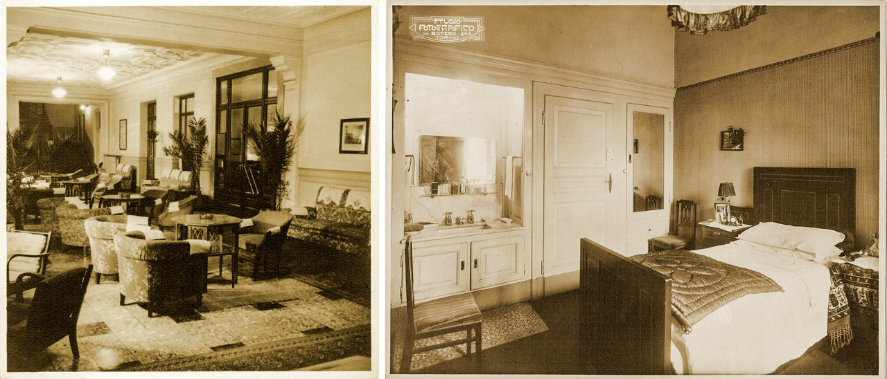 Grand Hotel Sitea - Due scatti degli interni del Grand Hotel Sitea negli anni ’30