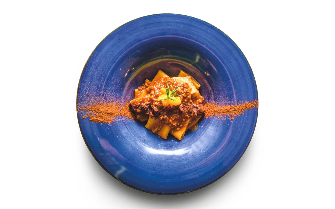 Ca’ Mia - Pacchero, ragù di cinghiale, arancia e cacao