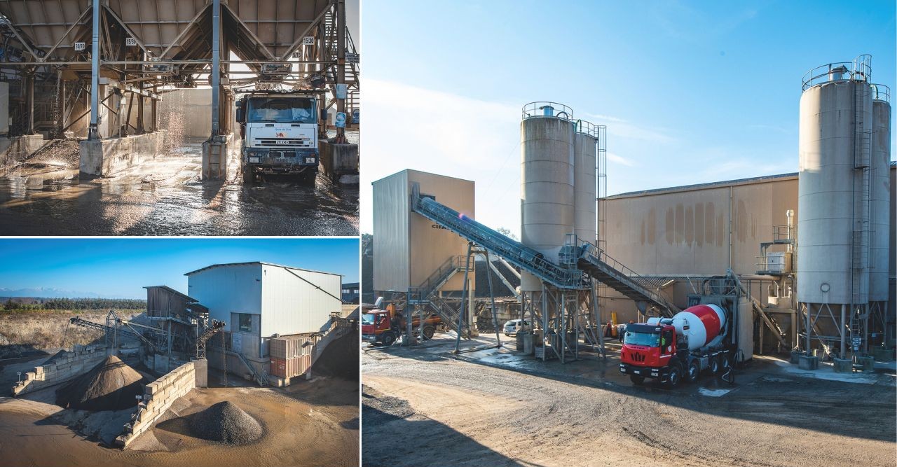 Cave Druento - Tramogge scarico materiali inerti, Impianto trattamento rifiuti da costruzione e demolizione e Impianto produzione di calcestruzzo a due punti di carico