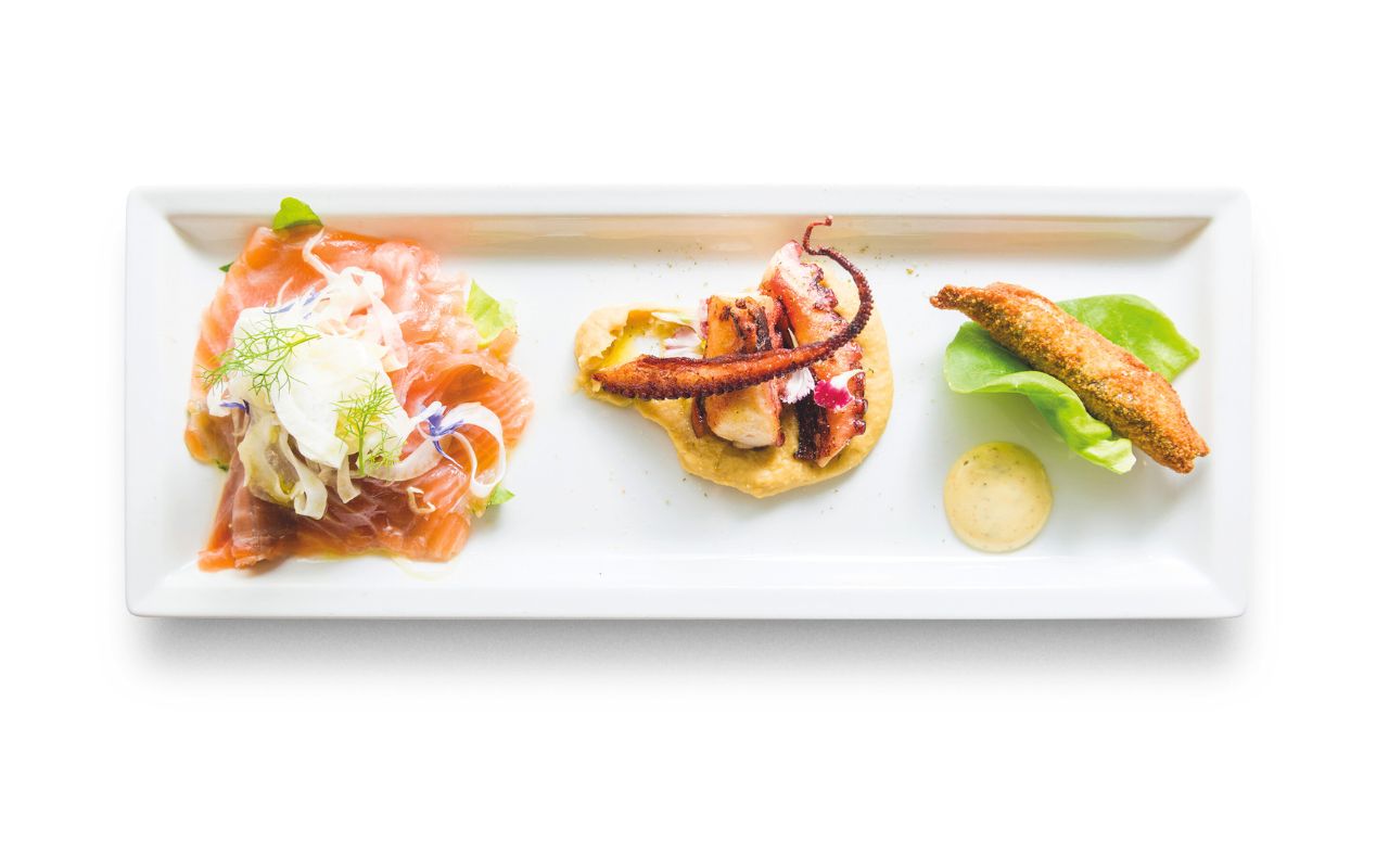 Ca’ Mia - Fantasia di mare salmone marinato, polpo scottato e acciuga ripiena