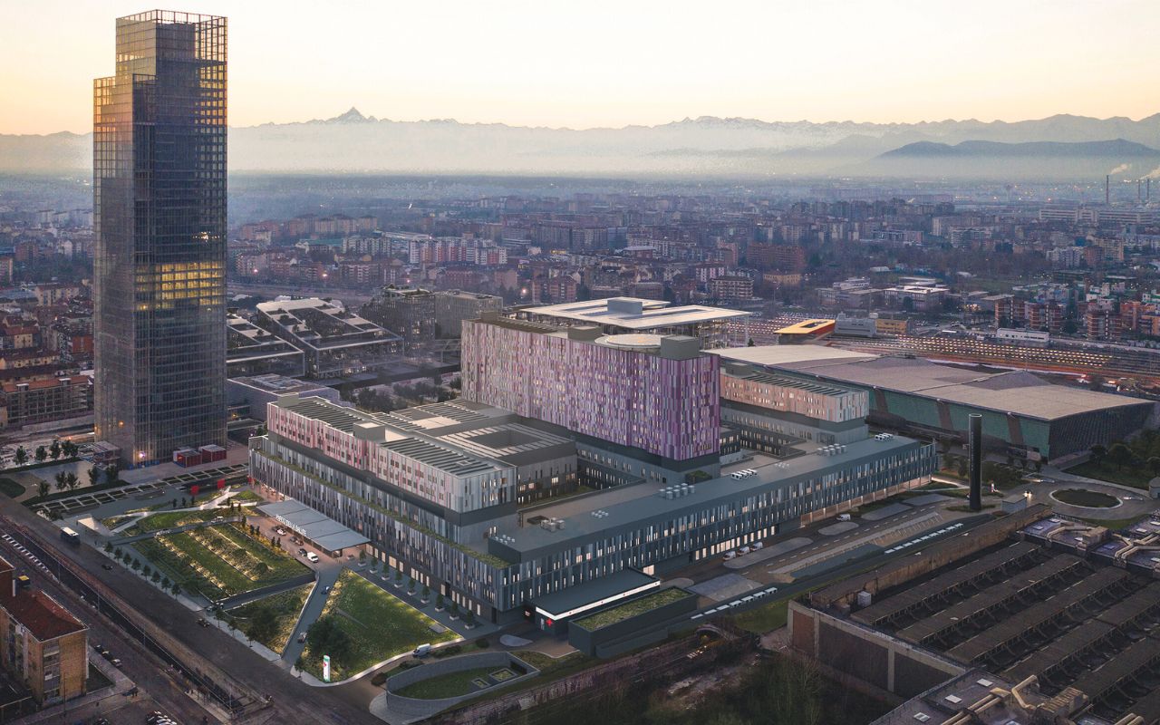 Fabio Inzani Tecnicaer - Parco della Salute, della Ricerca e dell’innovazione di Torino. Vista aerea complessiva da nord – est