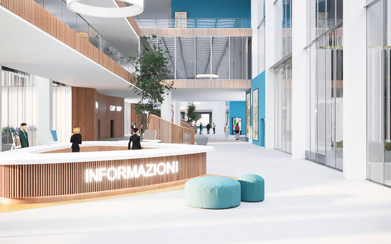 Fabio Inzani Tecnicaer - Vista della Main Hospital Street con il desk informazioni
