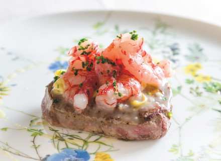 Torricelli - Filetto di fassona, limone d'Amalfi, gamberi e maionese