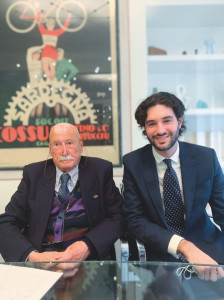 Tommaso Varaldo e l'artista Eugenio Bolley che ha donato le sue opere a Fondazione AIEF