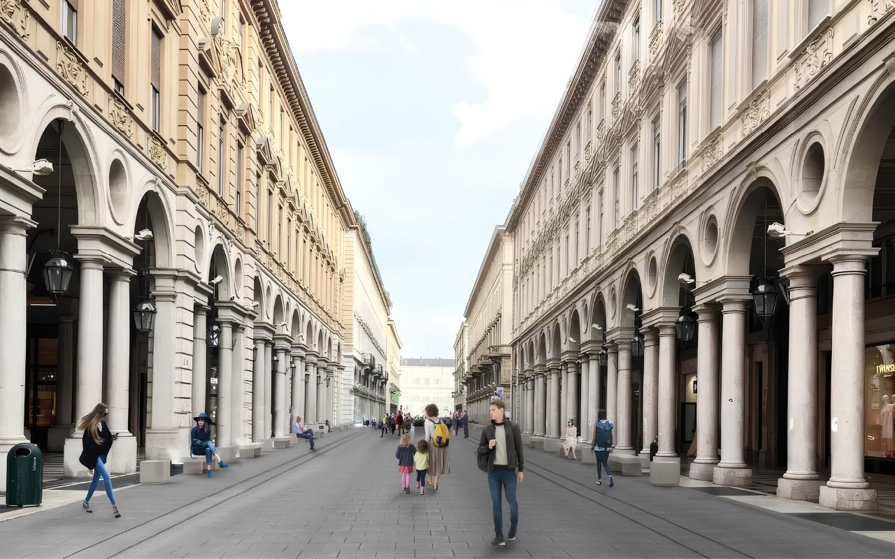 Il nuovo Piano Regolatore Generale di Torino cos'è - Il progetto della nuova via Roma pedonale è una delle prime pietre verso una città sempre più connessa, priva di barriere e a misura di persona